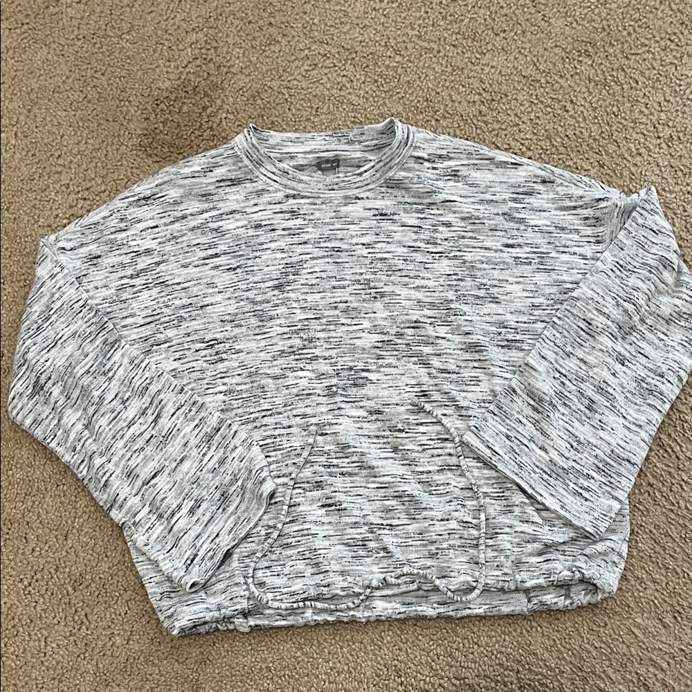 Aerie Women's Marled Gray Crew Neck Sweater